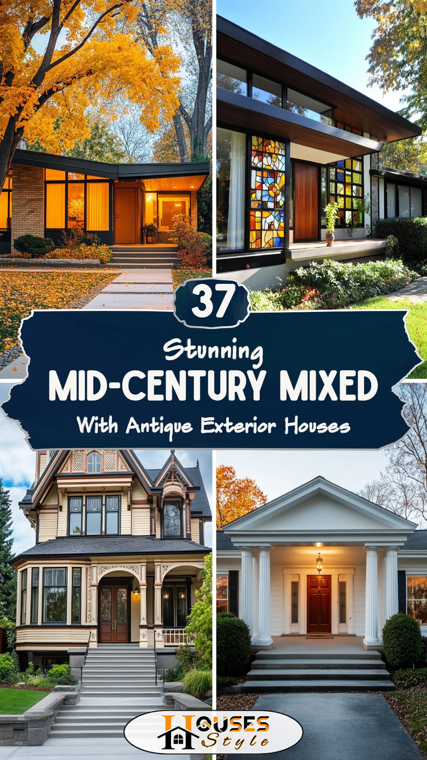 37 Stunning Mid-Century Mixed With Antique Exterior Houses