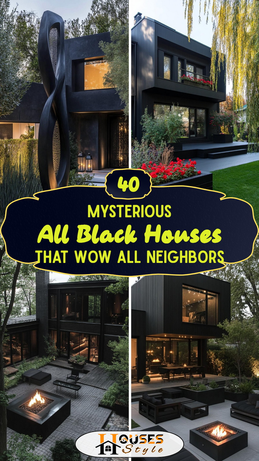 40 All Black Houses That Wow All Neighbors