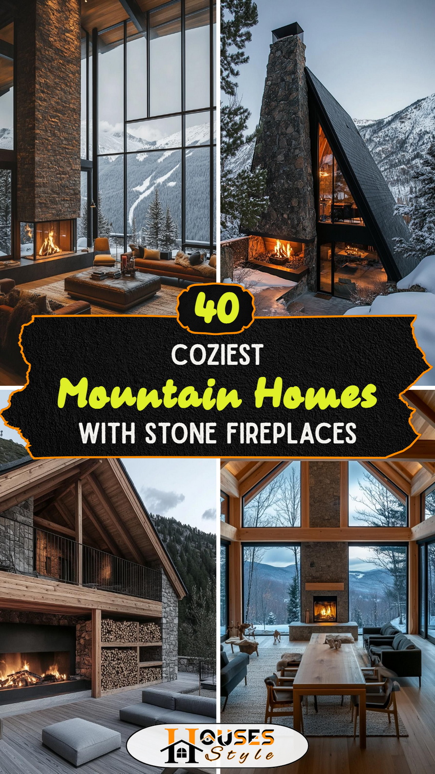 40 Coziest Mountain Homes With Stone Fireplaces
