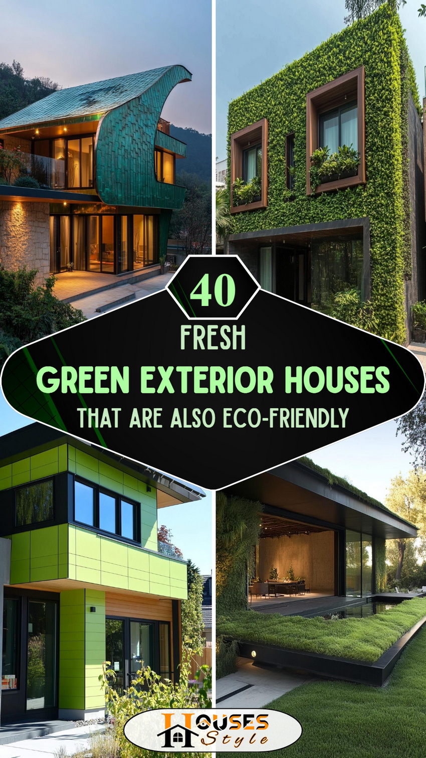 40 Fresh Green Exterior Houses That Are Also Eco-friendly