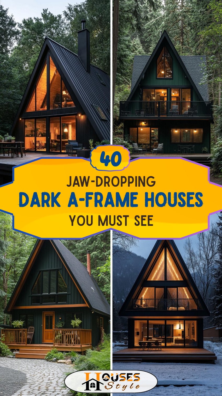 40 Jaw-Dropping Dark A-Frame Houses You Must See