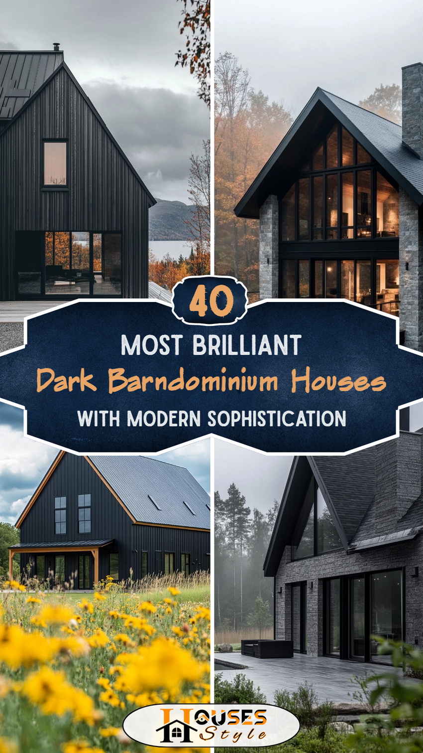 40 Most Brilliant Dark Barndominium Houses
