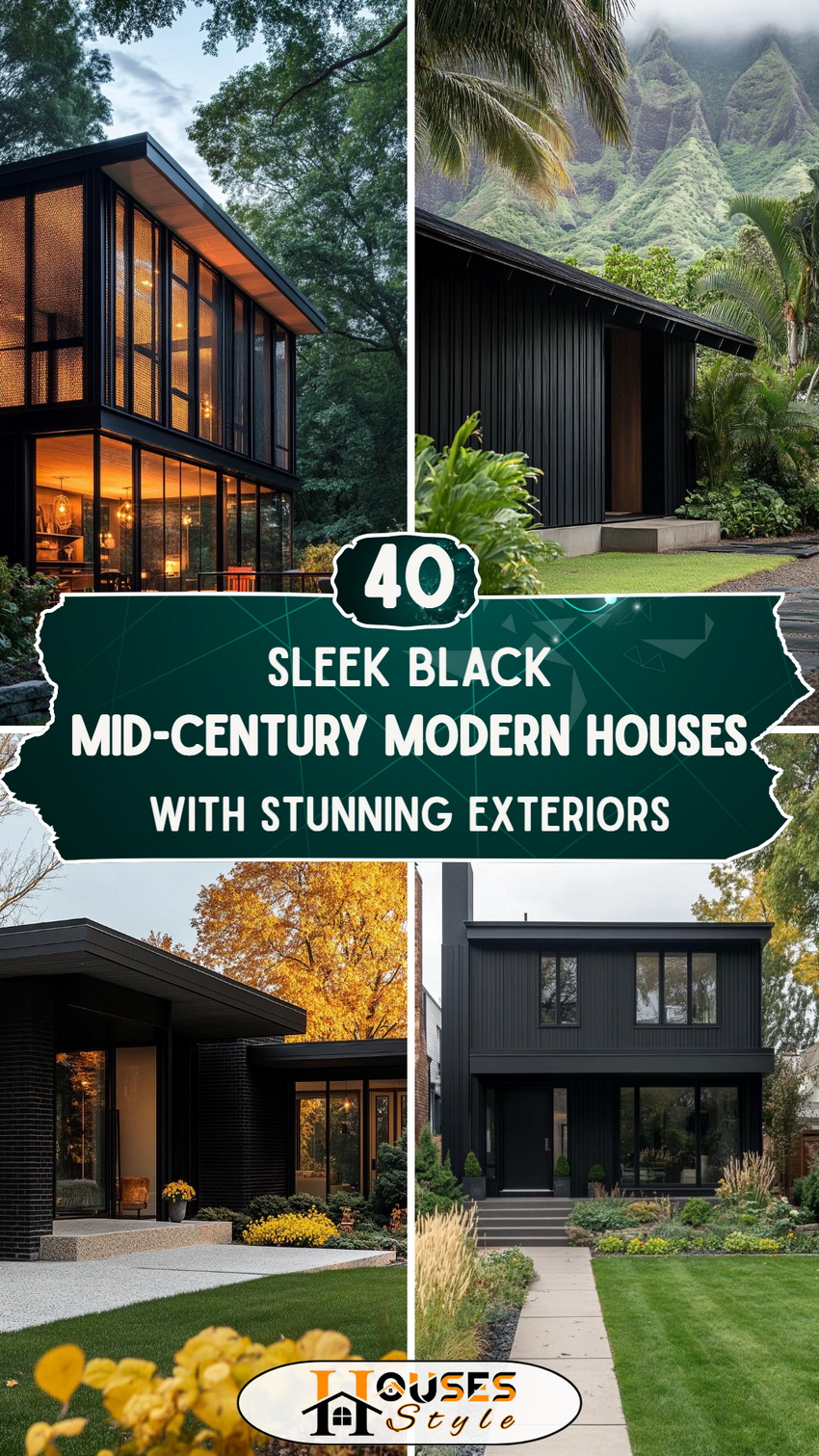 40 Sleek Black Mid-Century Modern Houses with Stunning Exteriors