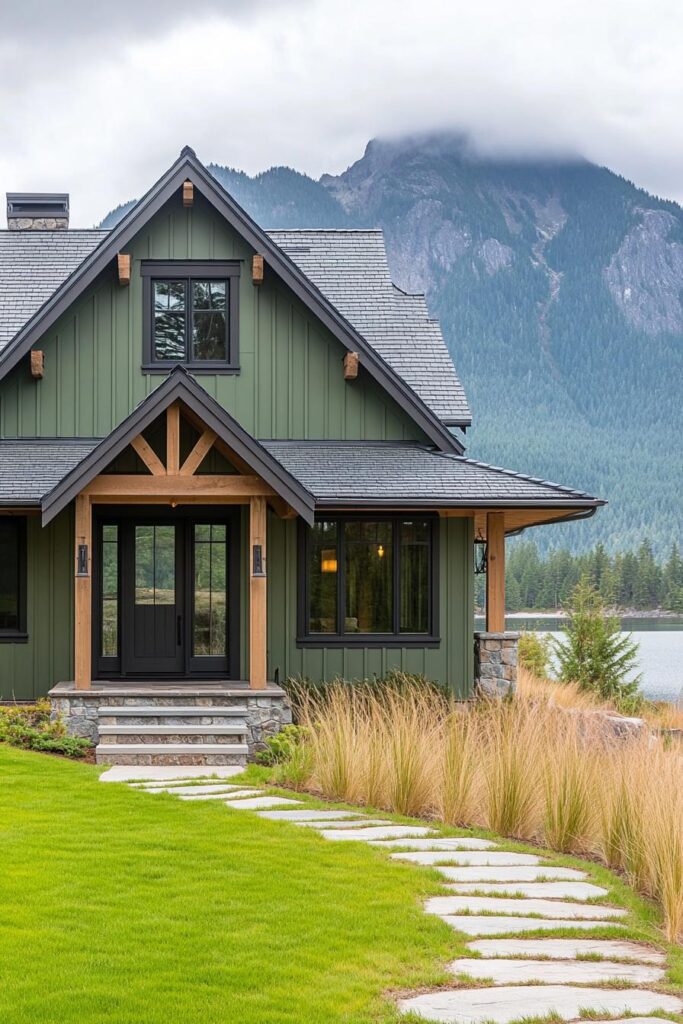 40 Stunning Modern Green Color Mountain Houses