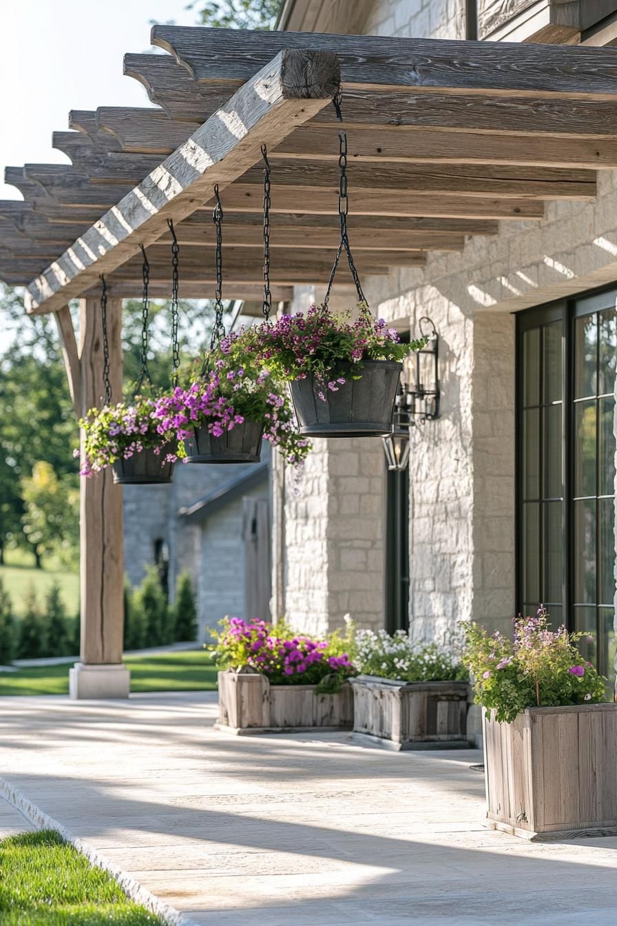 Elegant Pergolas With Weathered Wood Accents