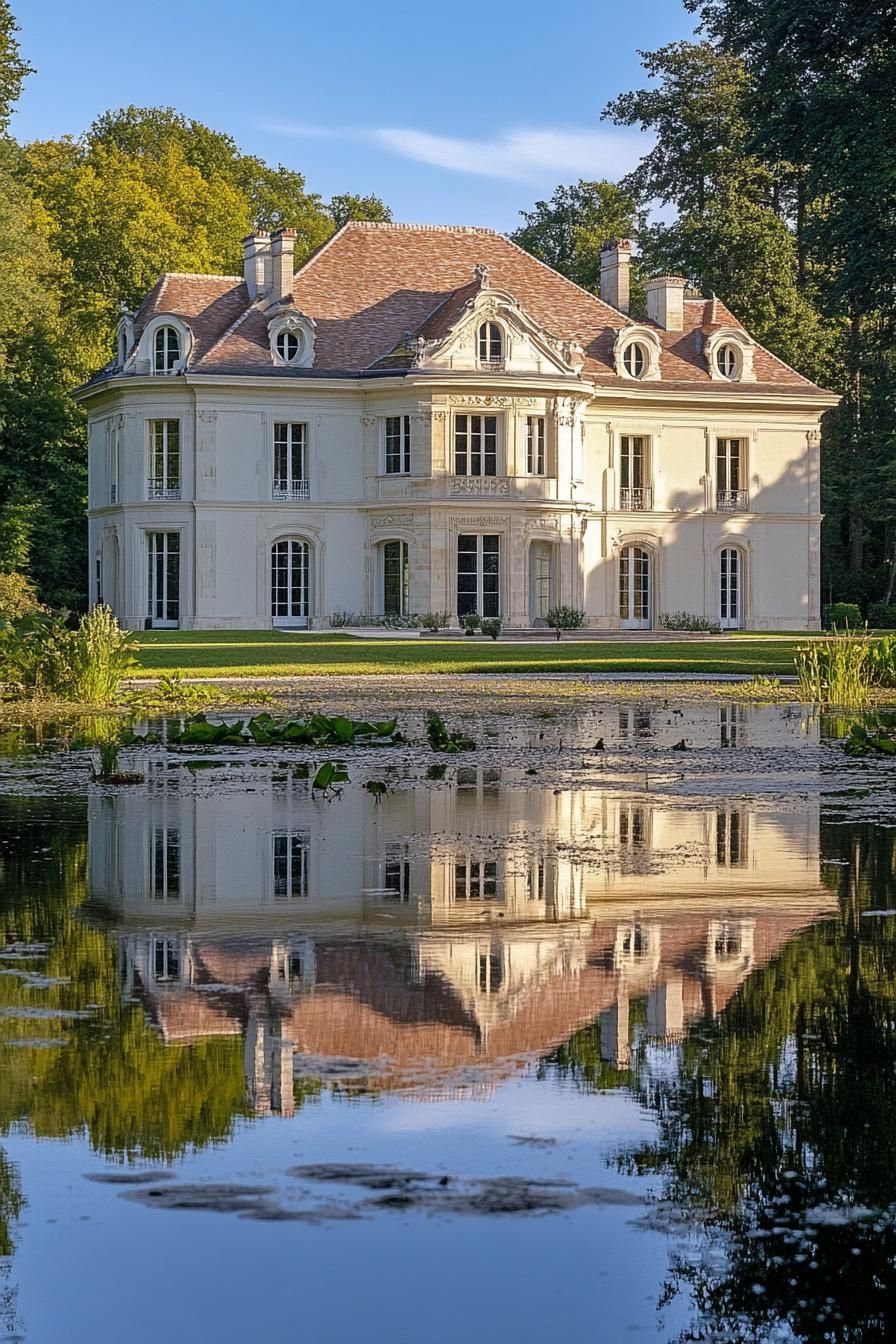 Stately Elegance Reflected in Tranquil Waters