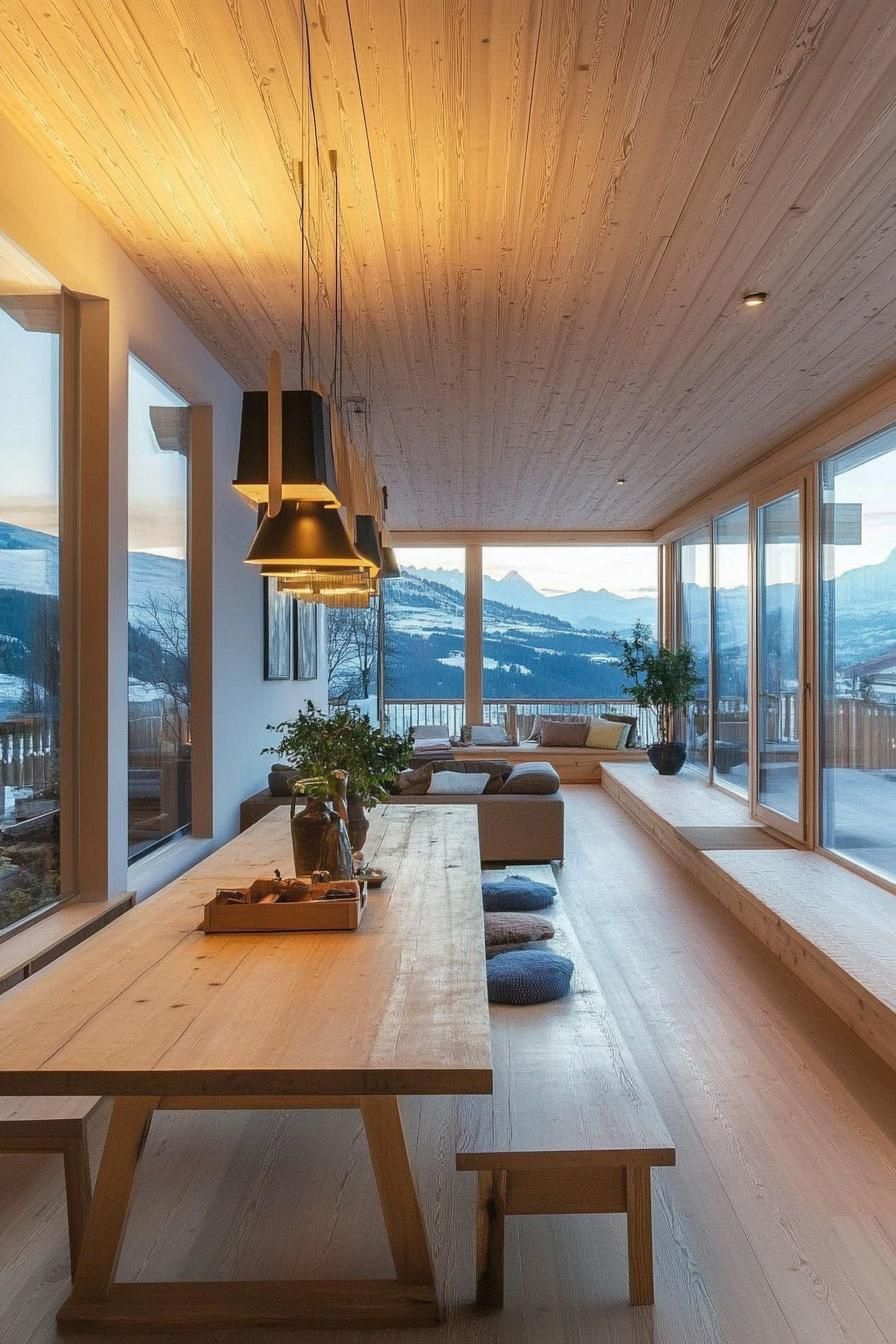 modern eco house on a slope with Scandinavian mountain views 3
