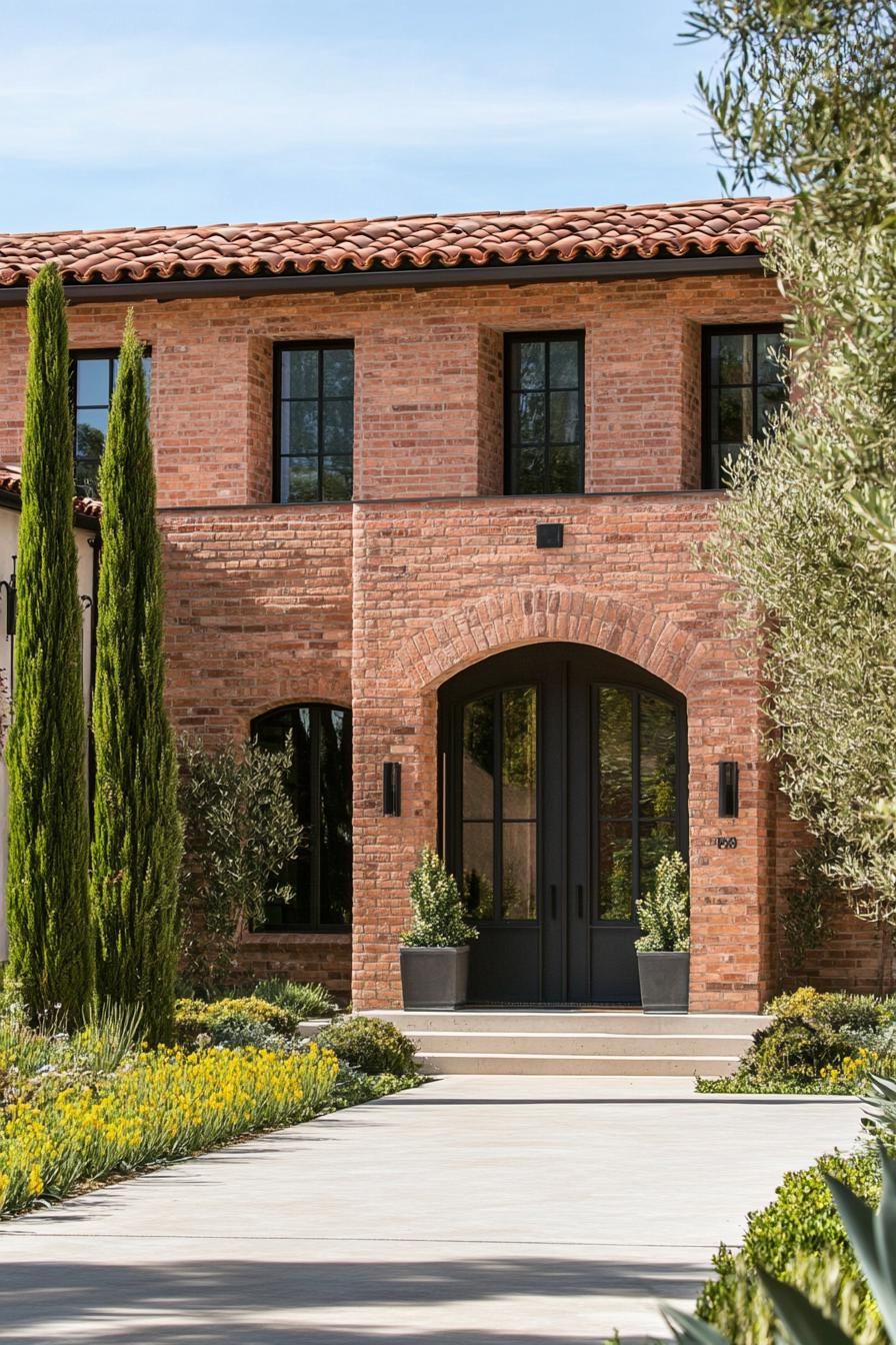 Mixed-material Facade Blending Brick and Stucco