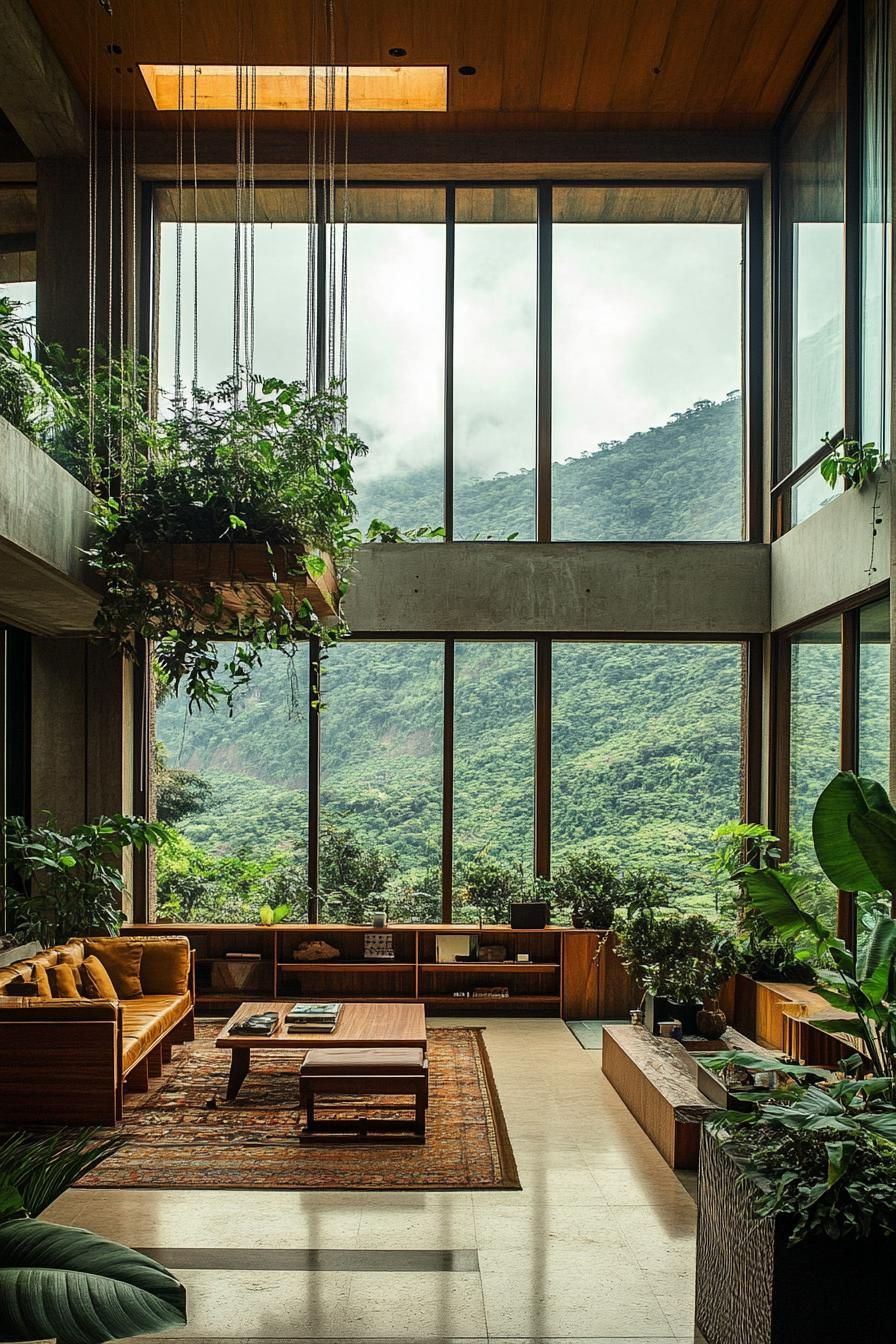 Lush Indoor Paradise With Mountain View