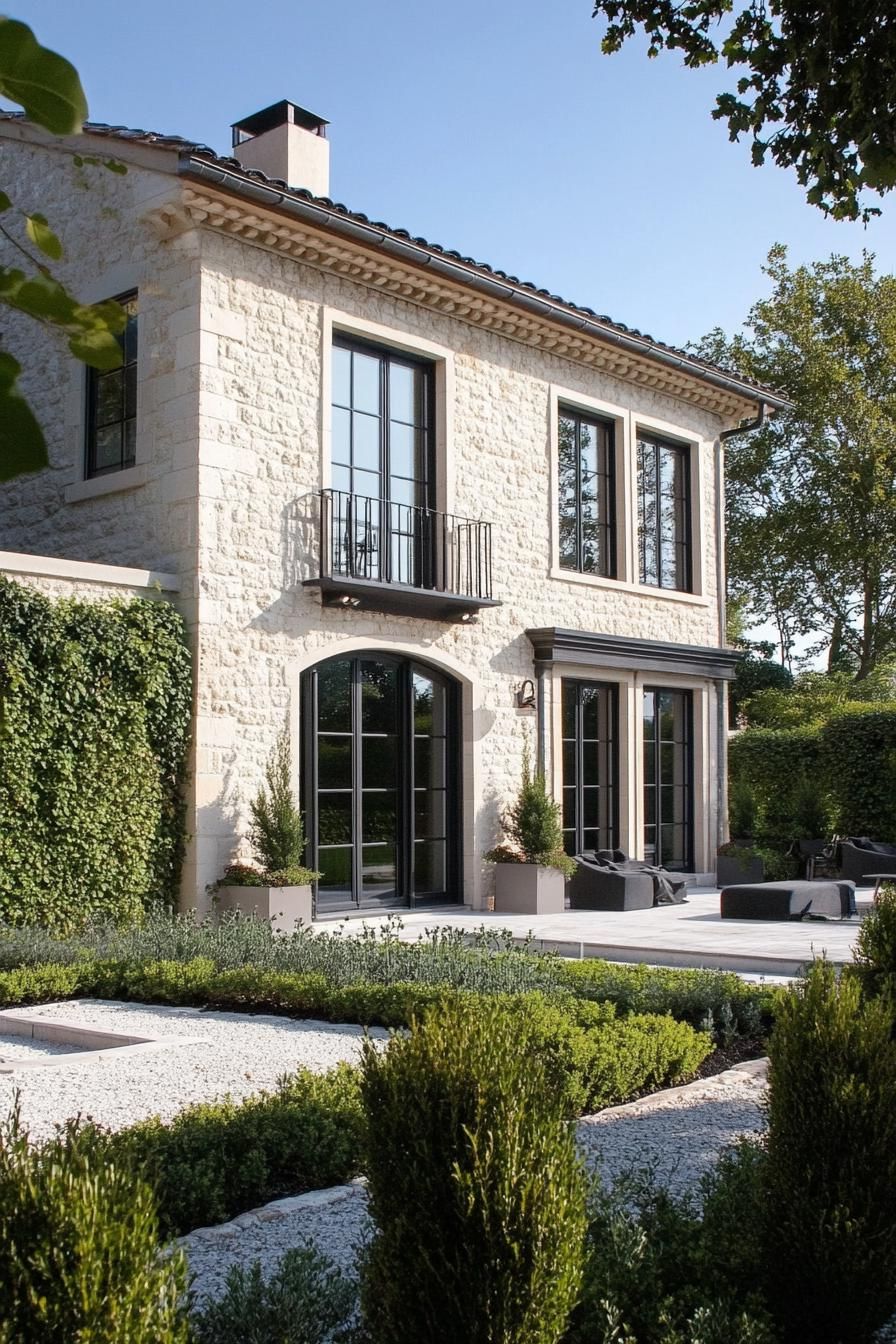Mix of Natural Stone and Sleek Stucco