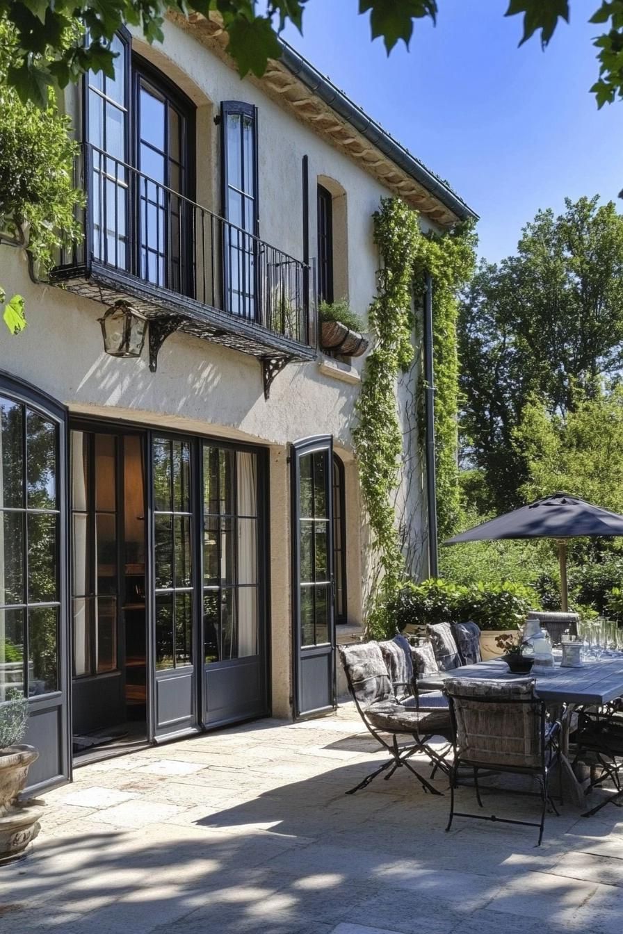 French Doors Opening to Spacious Terraces