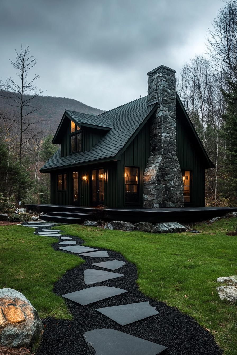 Dark Green With Natural Stone Foundation