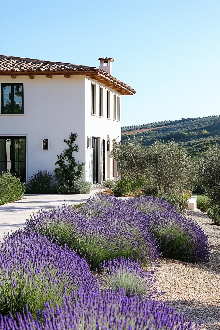 Olive Trees and Lavender Bushes