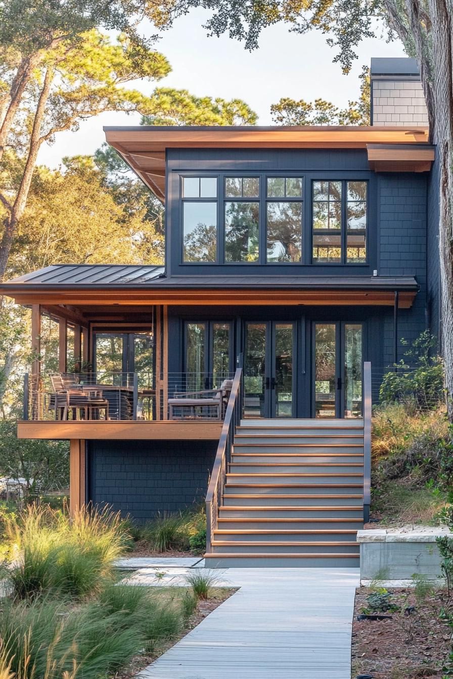 Painted Cedar in Coastal Colors