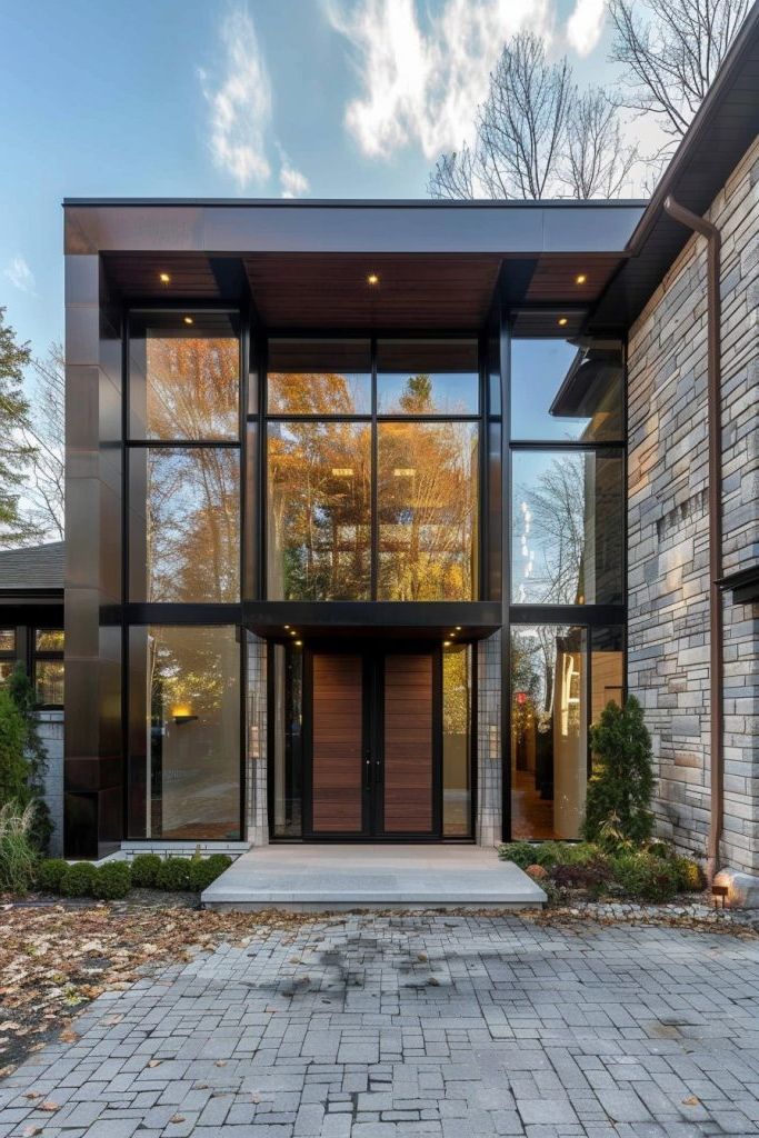 Double-height Glass Entryway