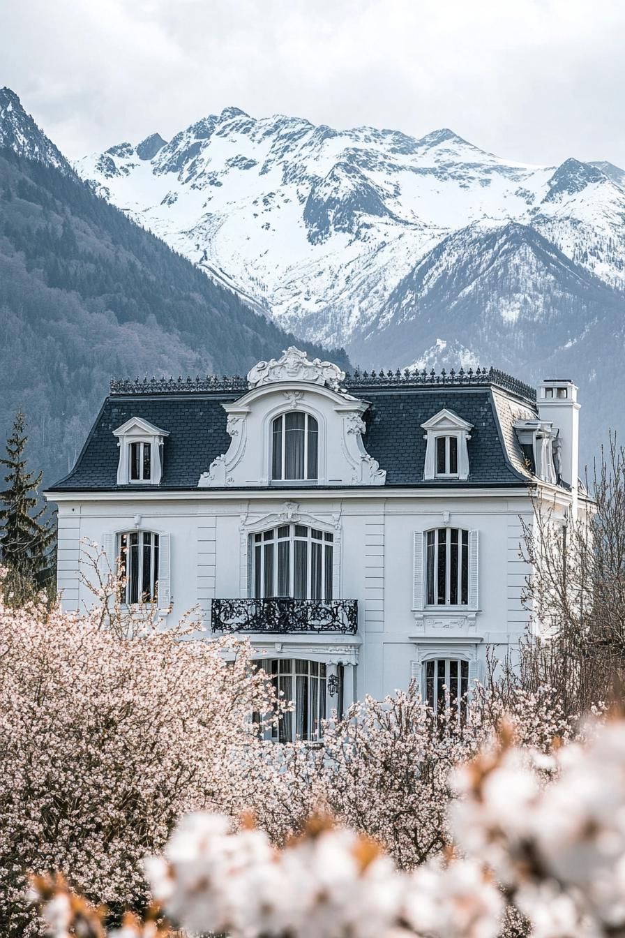 Elegant French Mansion with Mountain Views