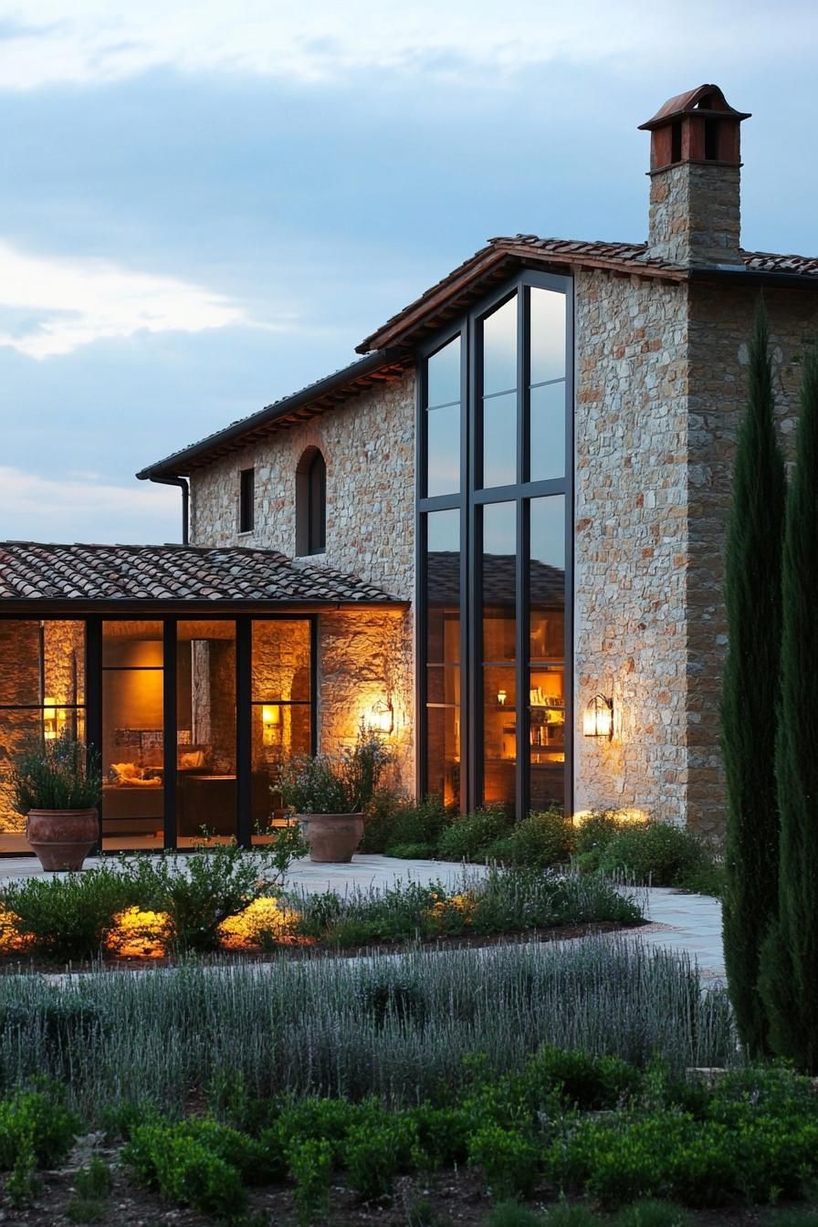 Charming Tuscan Abode with Glowing Windows