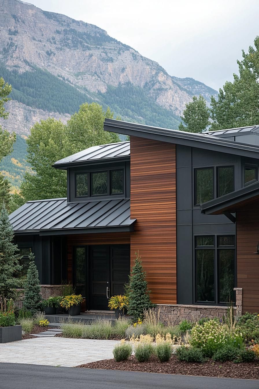 Gray With Walnut Wood Accents