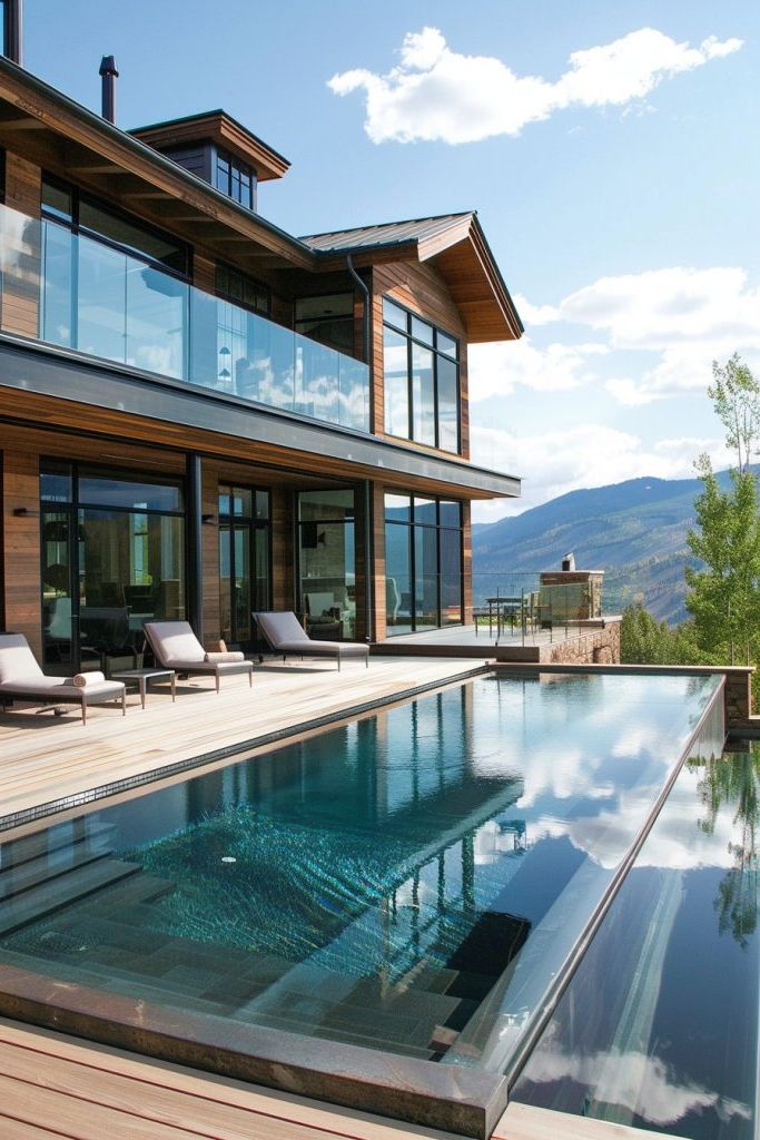 deck multi-level with pool