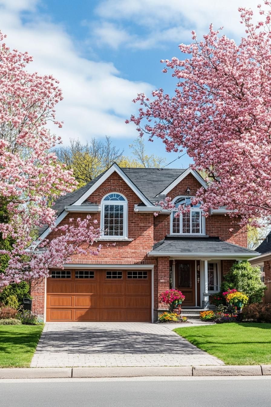 Blossoms and Bricks: A Suburban Delight