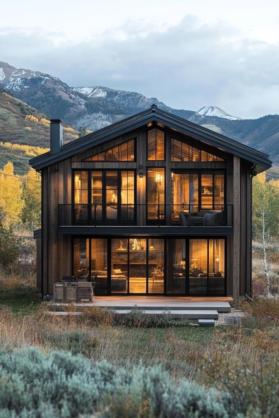 modern barn style house with loft storage large windows overlooking stunning mountain meadows 2