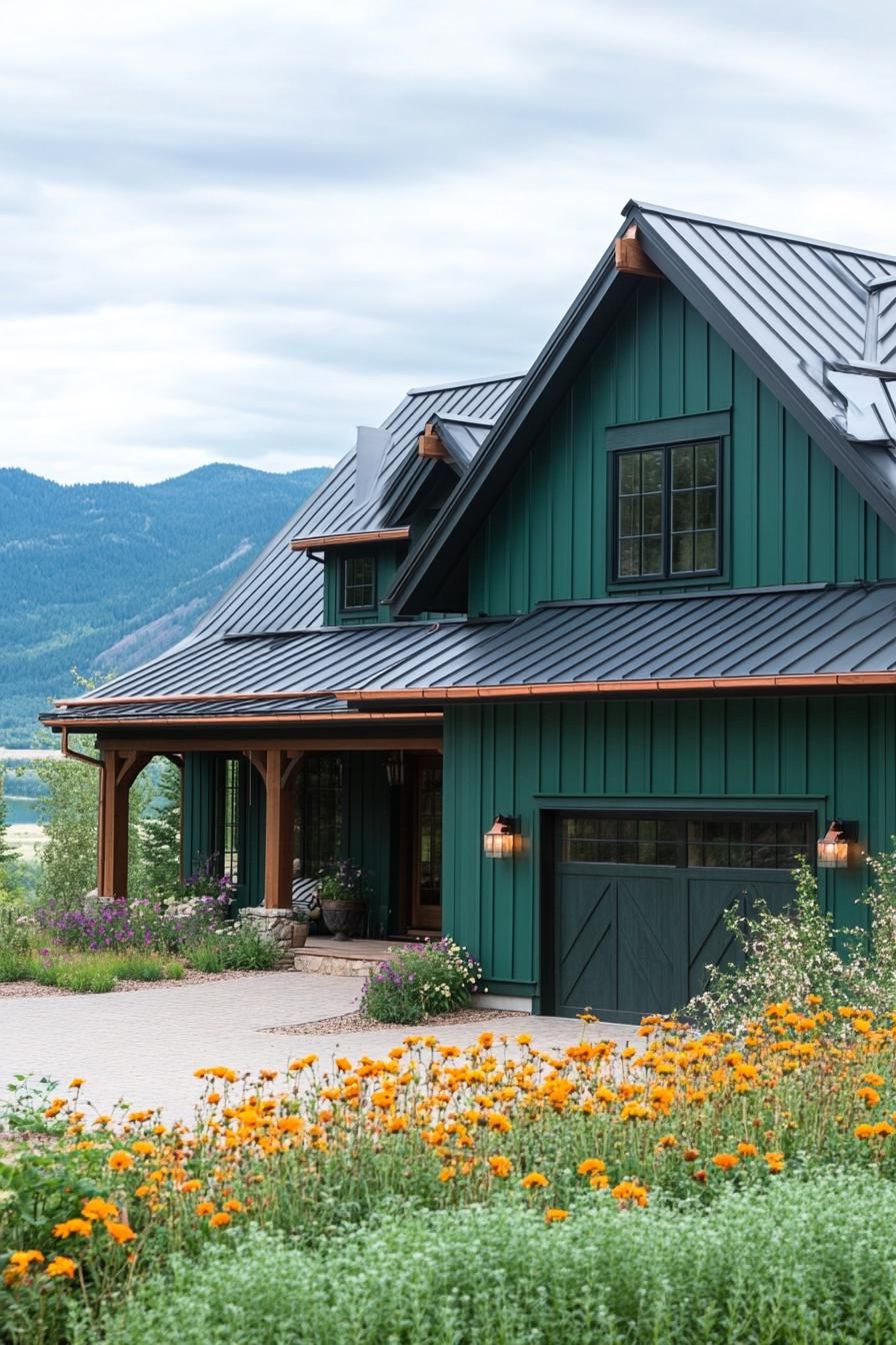 Emerald Green With Copper Gutters