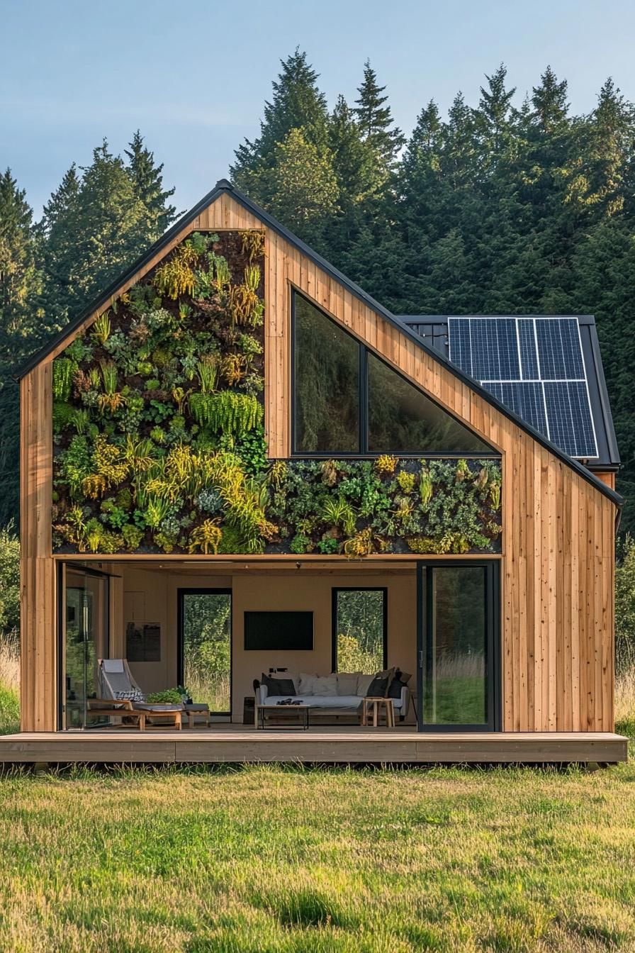 Green Living Walls With Solar Panels