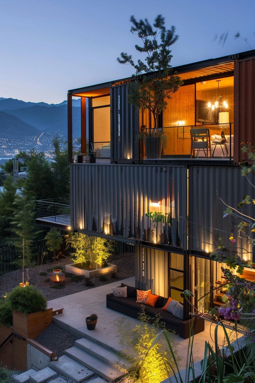 three story shipping container house