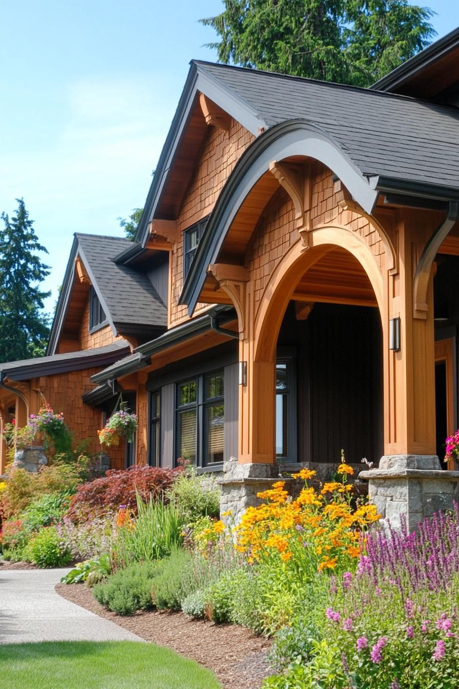 craftsman style house with arches