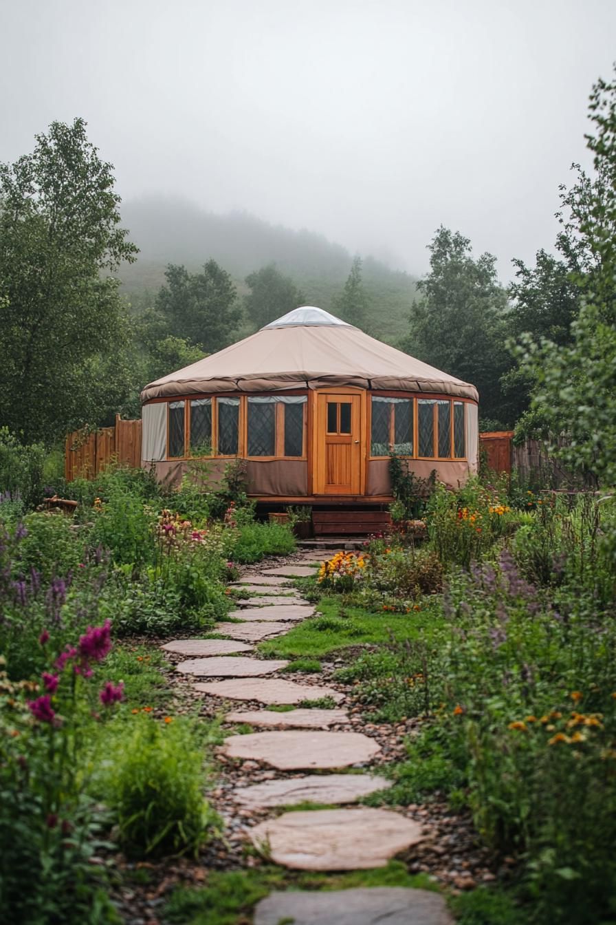Yurts Surrounded By Permaculture Landscapes