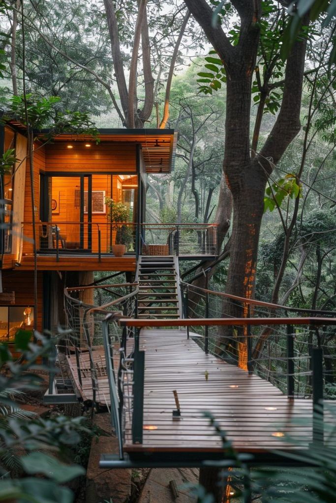floating stairs to cabin