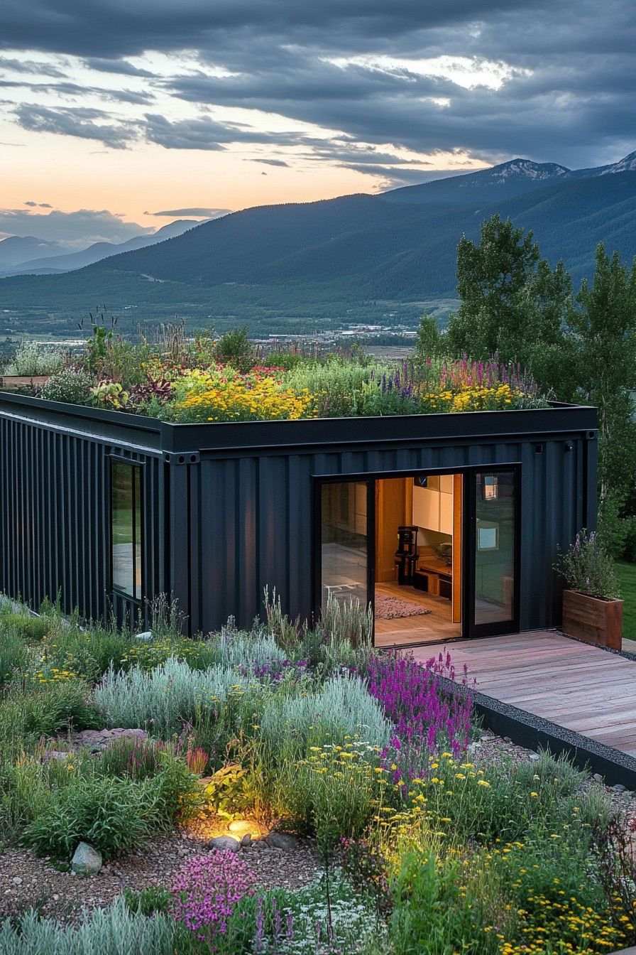 shipping container cabin rooftop garden 3