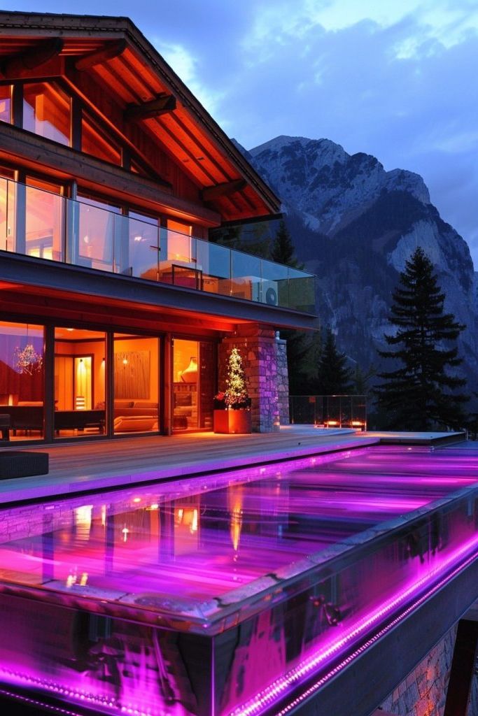 Bioluminescent Pool With Ambient Lighting