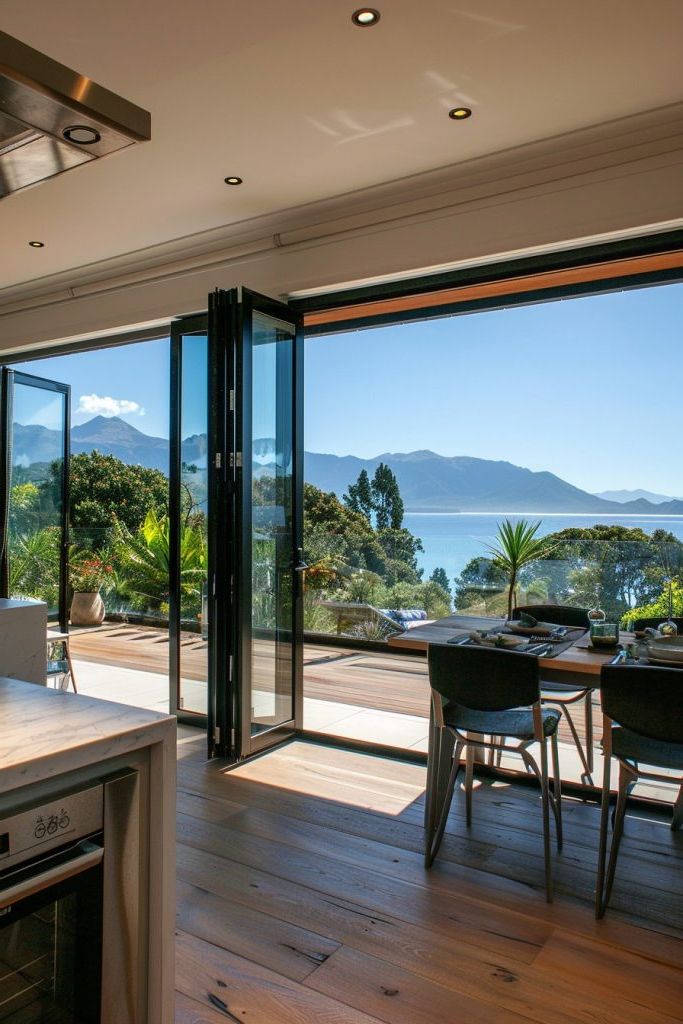 Bi-fold Glass Doors Merging Indoor and Outdoor