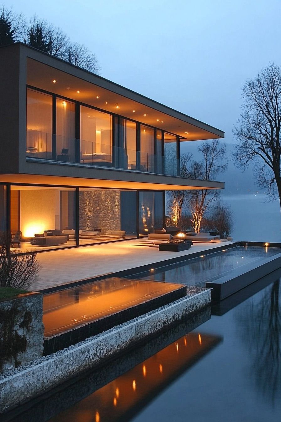 lakeside house floating terrace 2