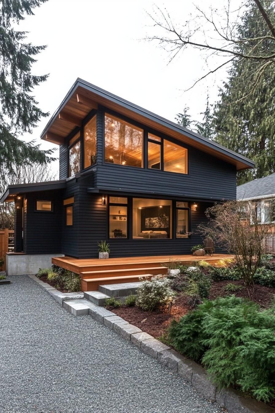Dark Shiplap With Natural Wood Accents