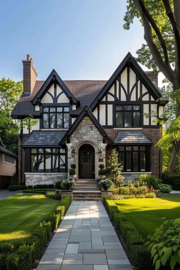 Tudor Exterior, Sleek Interior Redesign