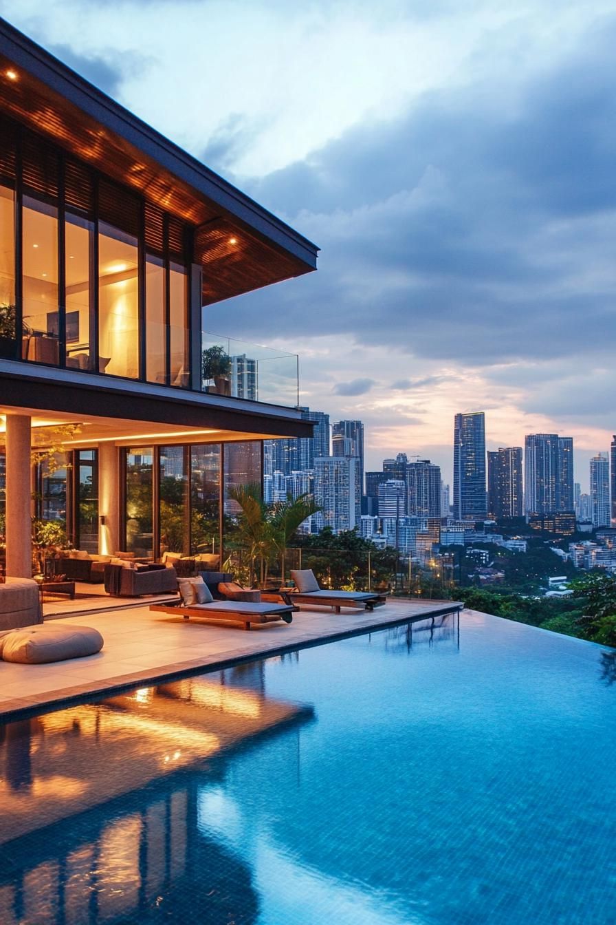 Infinity Pool Overlooking a Cityscape