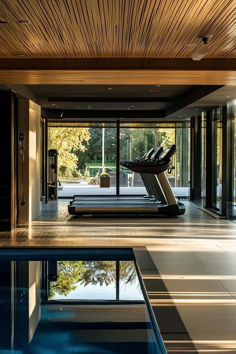 modern suburban mansion gym and spa