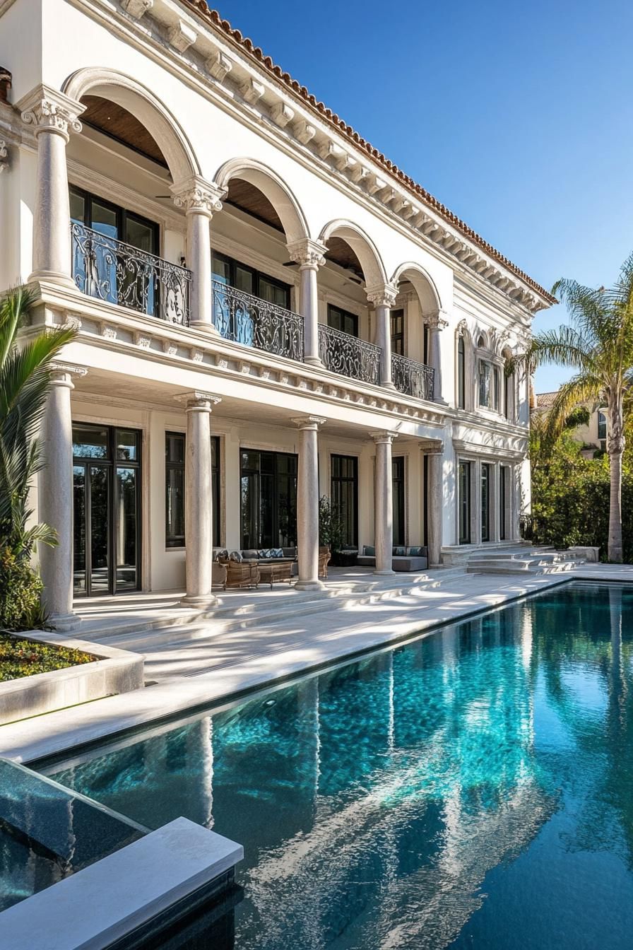 Luxurious French Mansion With Poolside Elegance
