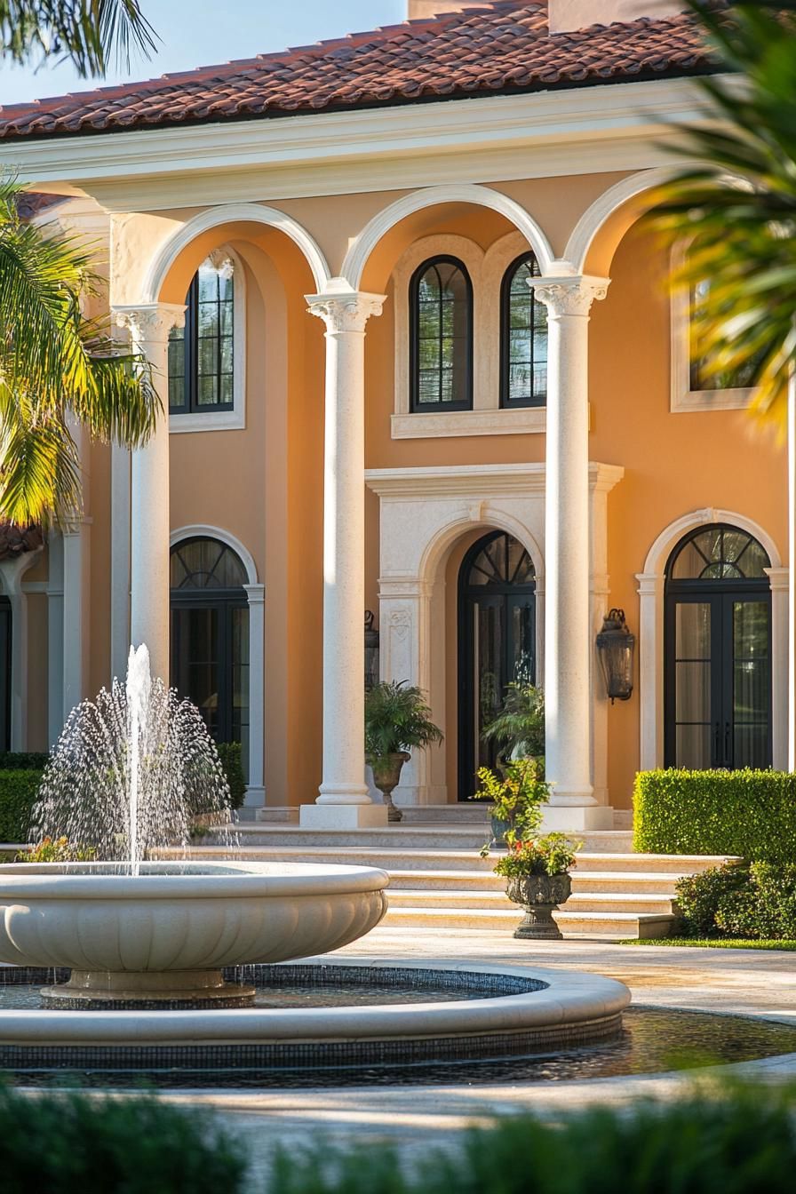 Mediterranean Mansion with Fountain