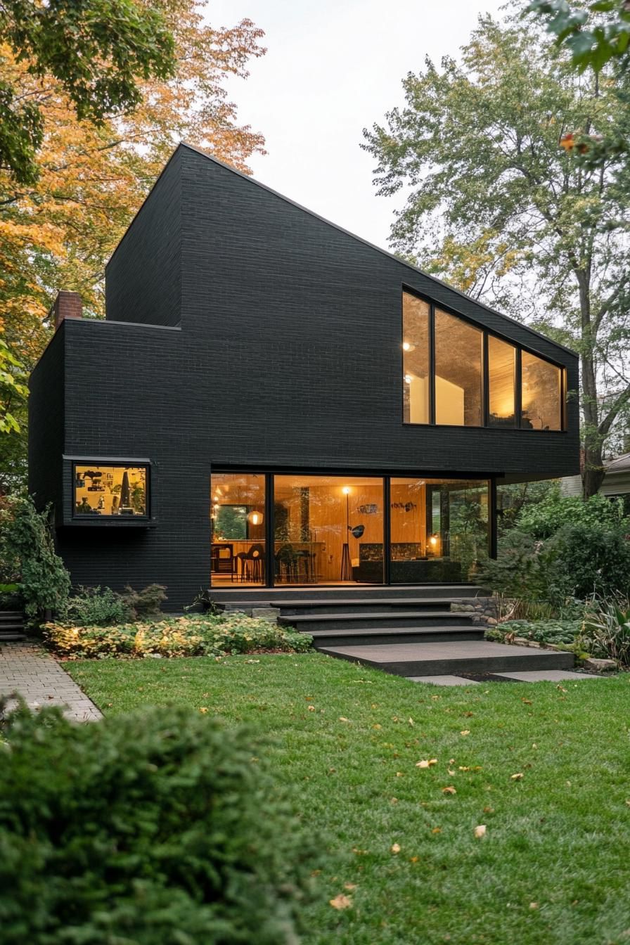 Black Concrete With Geometric Designs