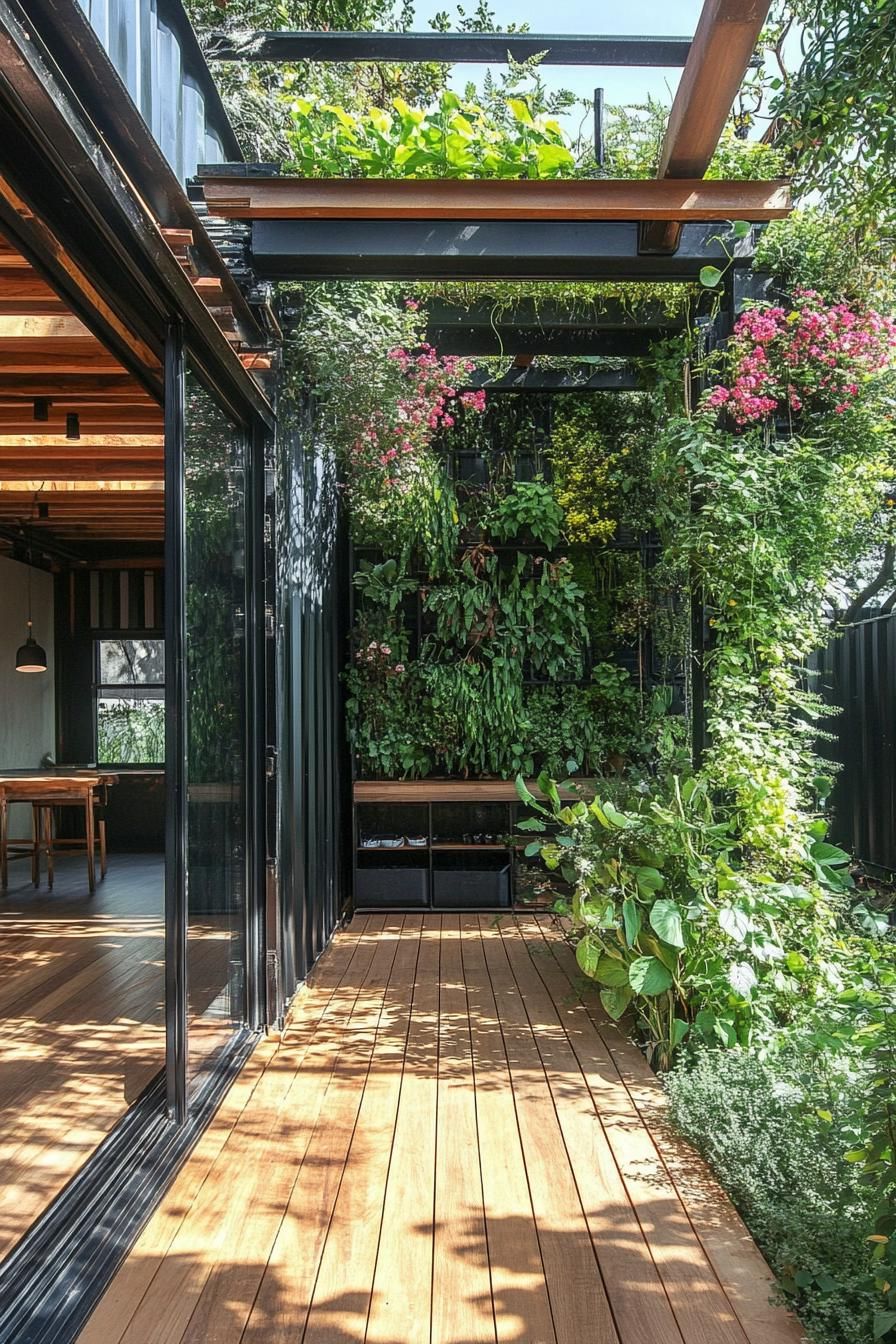 Upcycled Shipping Containers With Vertical Gardens