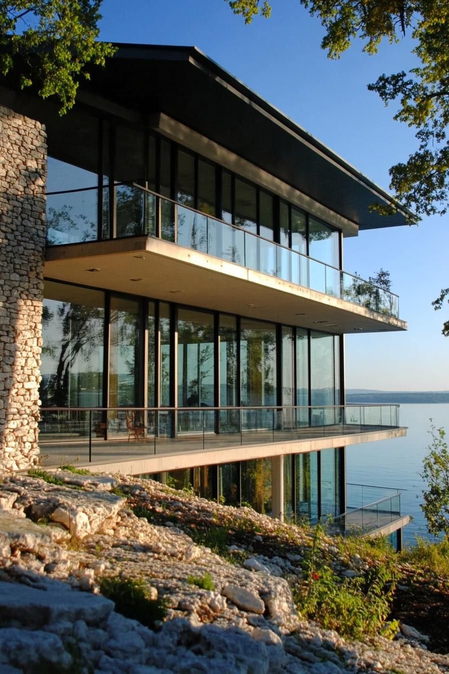 Glass Façade With Wraparound Balconies