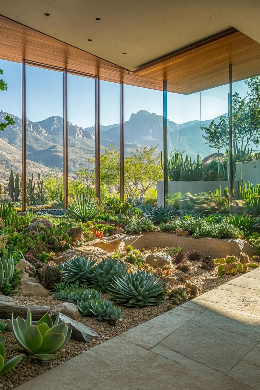 Indoor Rock Garden With Succulents