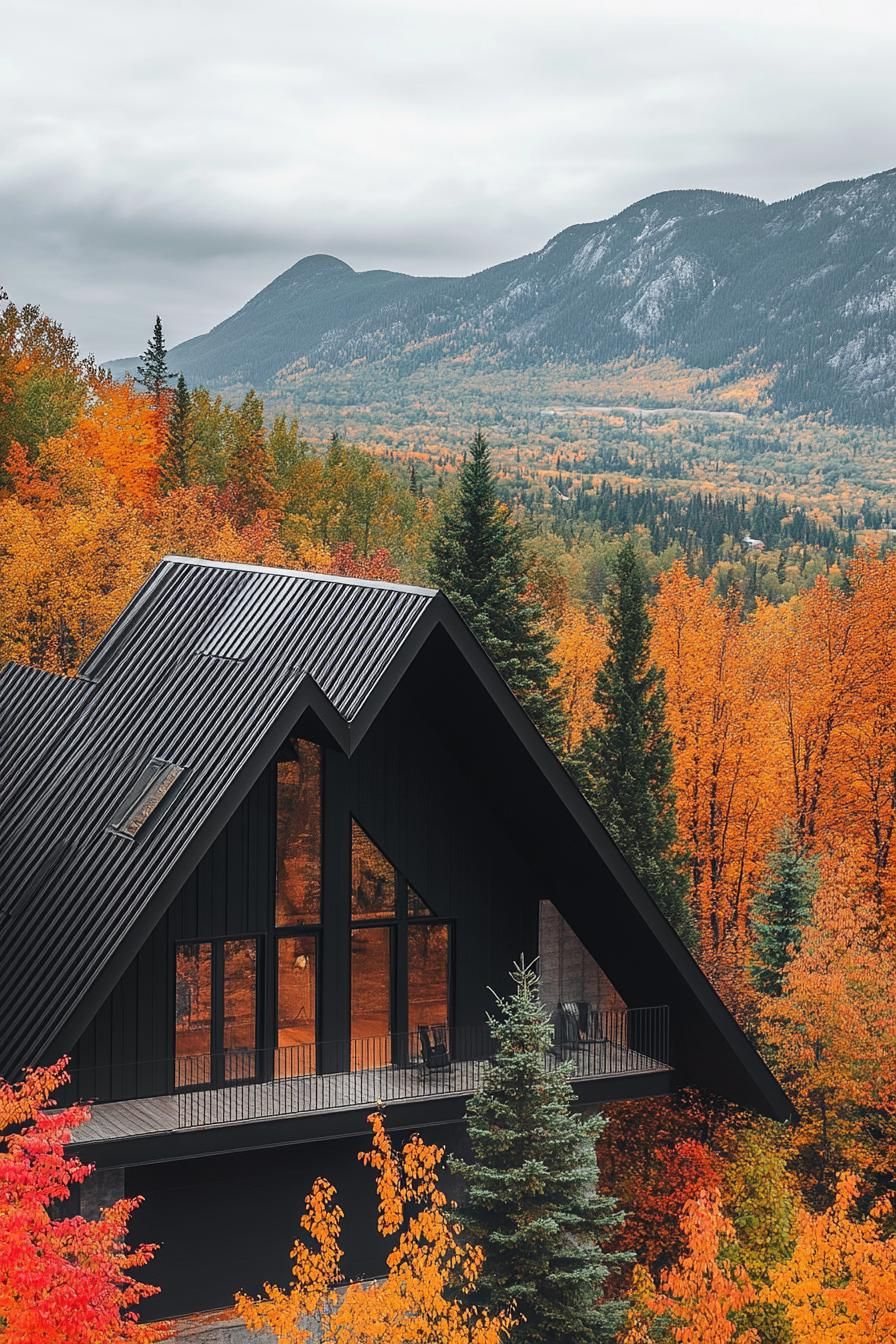 A-frame House With Black Metal Roofing