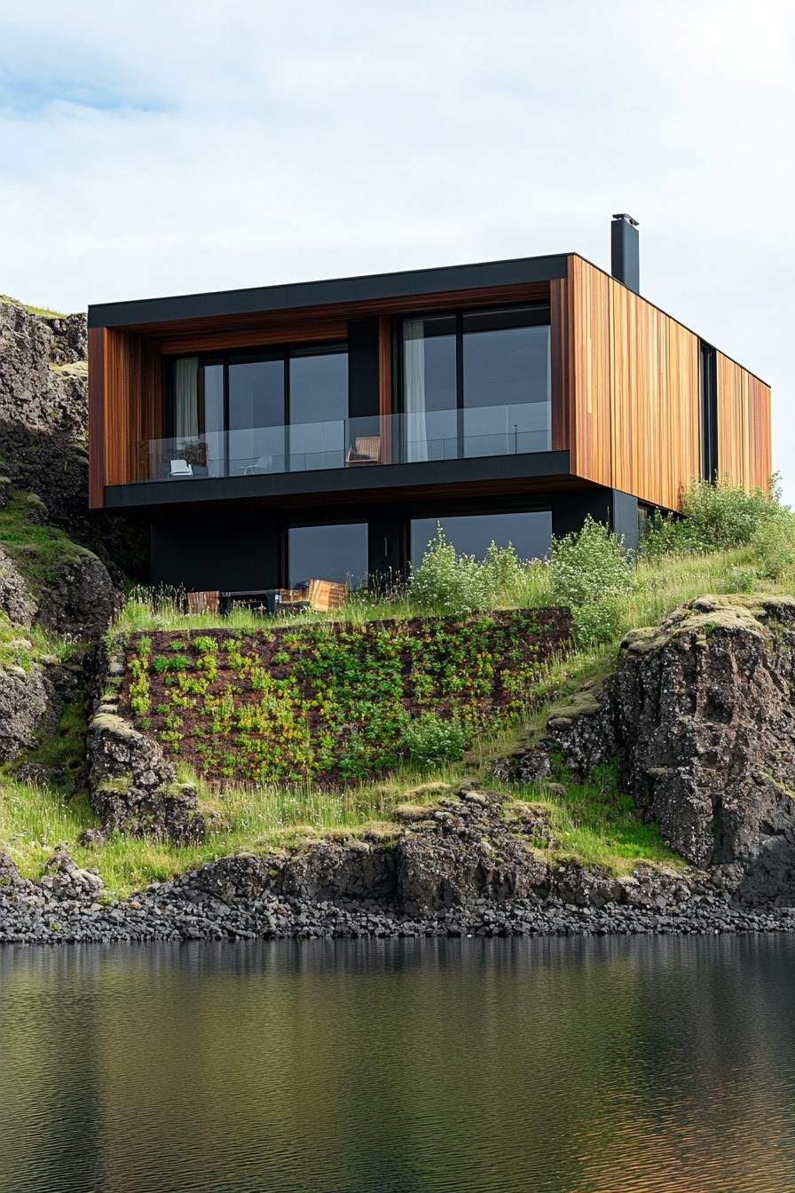 Timber Cladding With Vertical Gardens