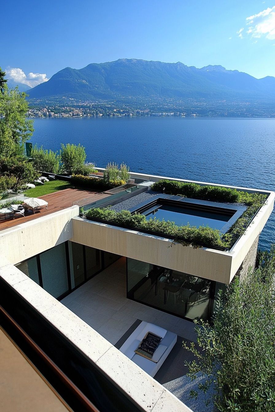 lakeside house rooftop garden 4