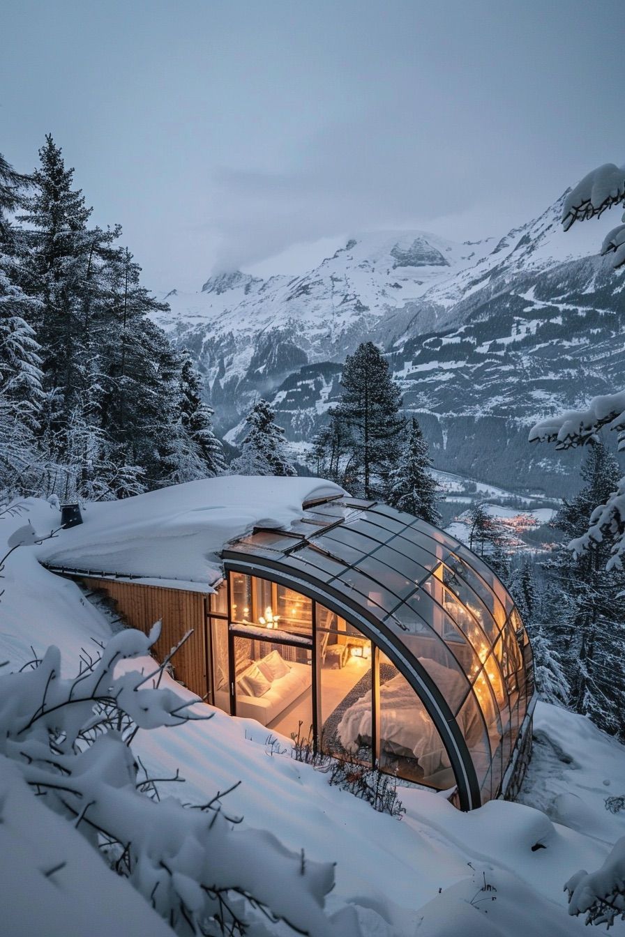 Floating Glass Igloo Cabin