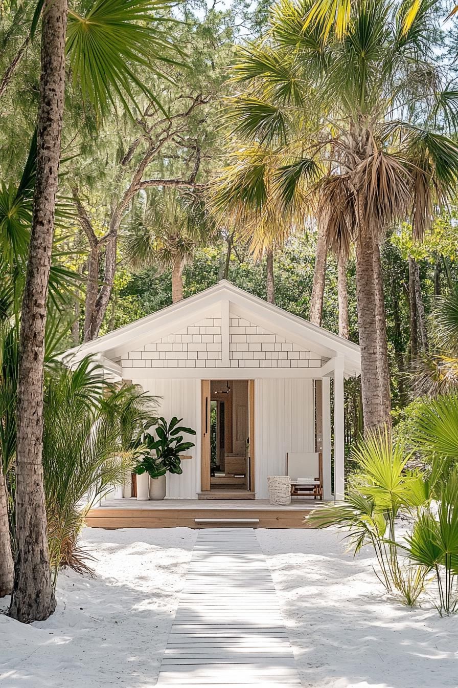 Paradise Palms and Perfect Planks: A Tiny Beach House Delight